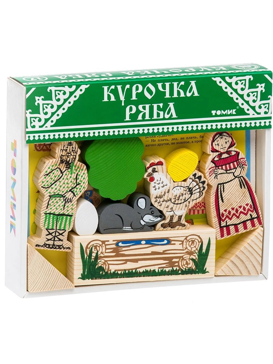 Wooden Story Constructor "Ryaba the Hen" (17 Pieces) Model 4534-1