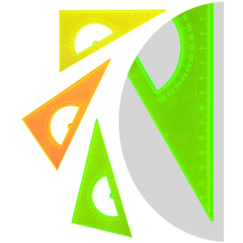 مثلث 30° مع منقلة NEON كريستال، 16 سم