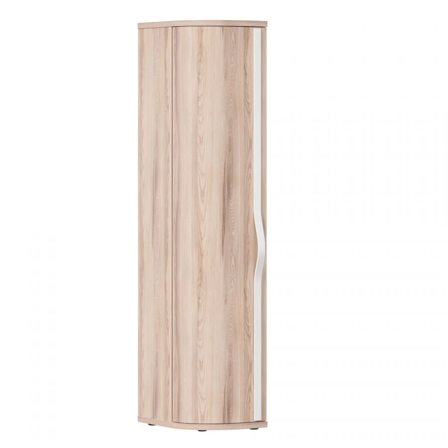 Curved Door Left-Facing Cabinet Marta LD.636080.000 (White/Desire Ash M)
