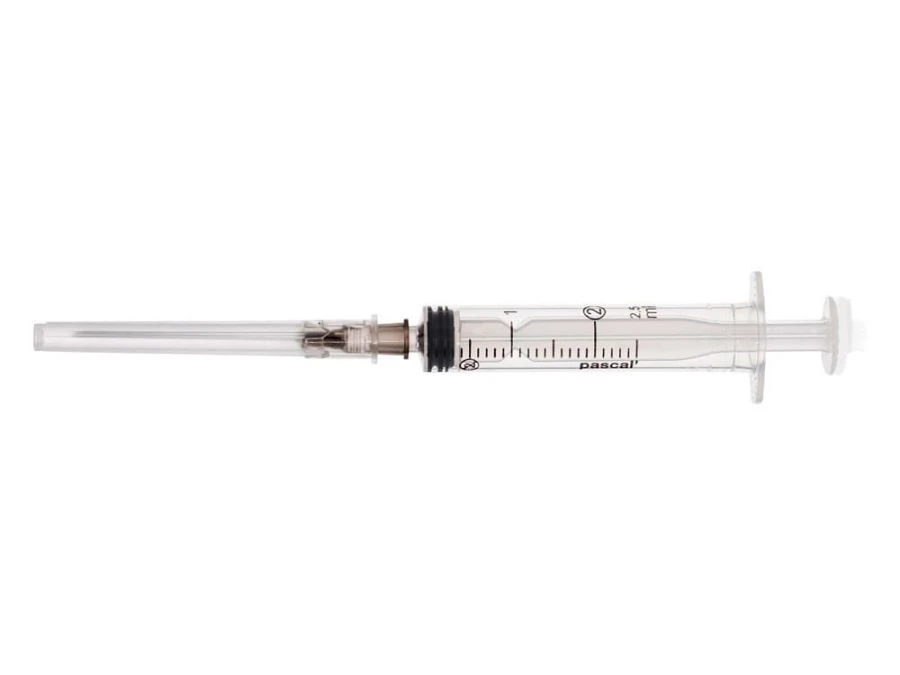 حقنة حقن ثلاثية المكونات للاستخدام مرة واحدة سعة 2 مل مع إبرة 22G