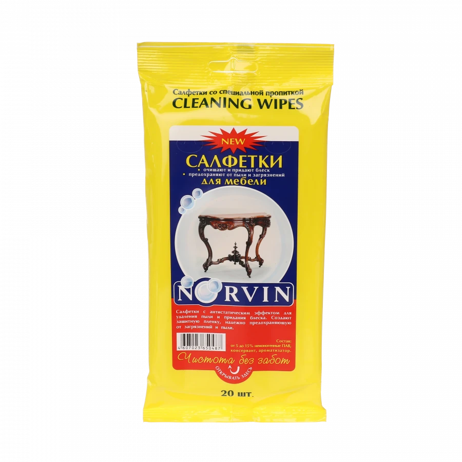 Norvin Furniture Wet Wipes with Special Formula