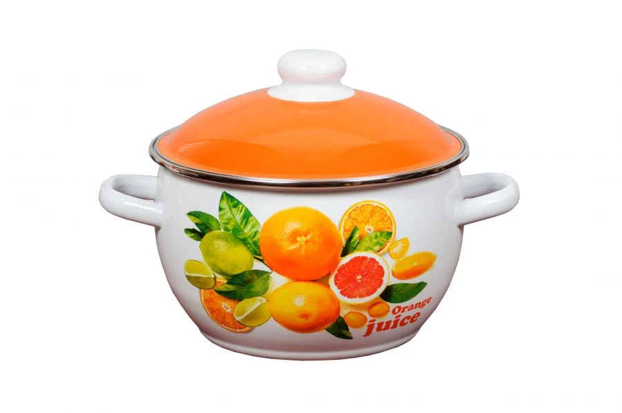 Enamelled Spherical Pot, 2 to 4 Liters Capacity