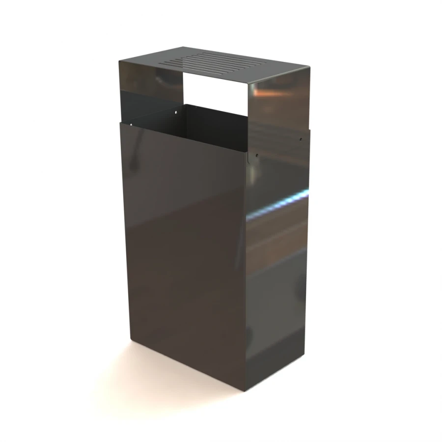 Rectangular Stationary Aluminum Trash Bin