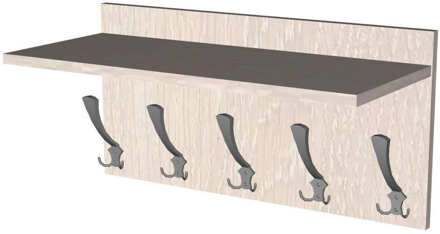 شماعة حائط بخمسة خطافات 600x266x300 مم، 16 مم MDF
