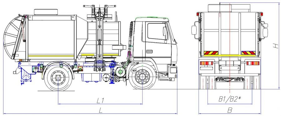 شاحنة جمع النفايات ذات التحميل الجانبي MK-3552-02