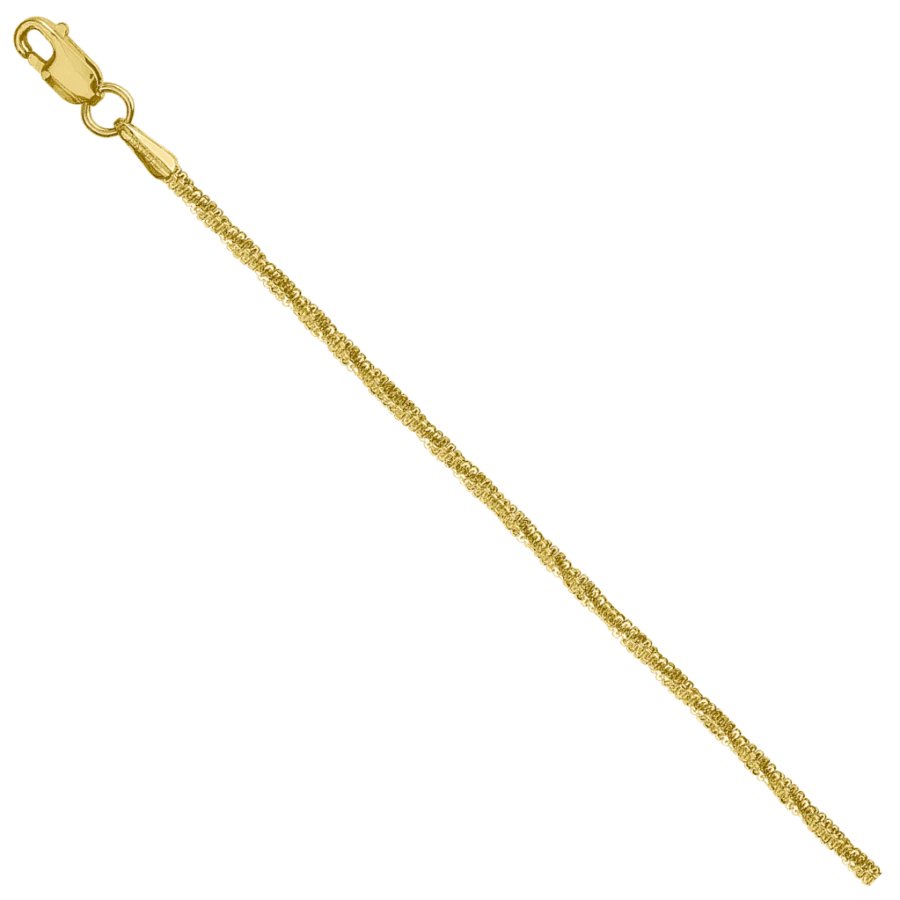 Gold Bracelet 585 with Green Croche NБ17-086, 22cm, 3.22g