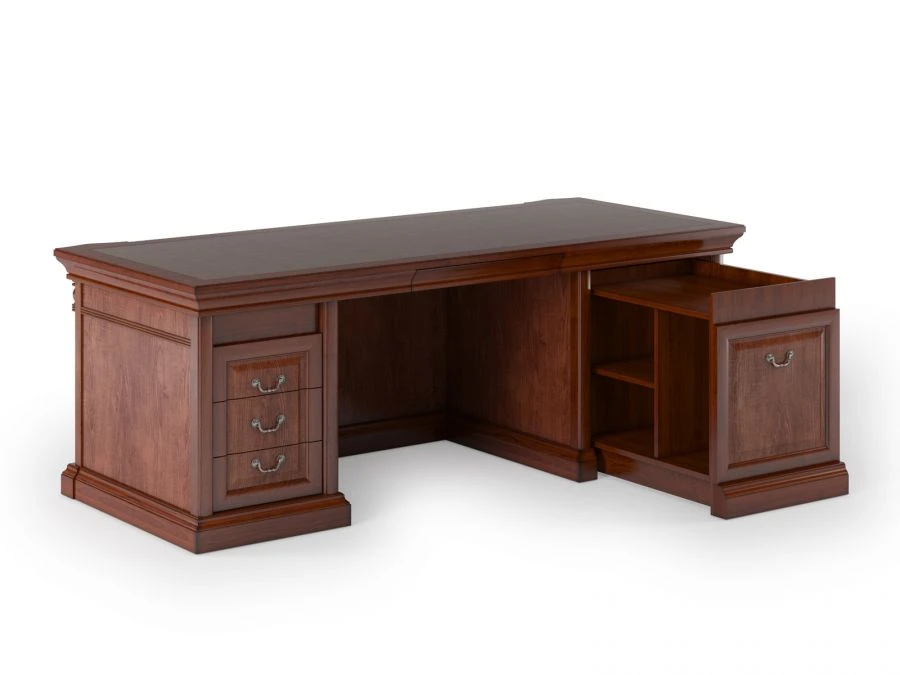مكتب تنفيذي مع إدخال جلد، 2200×950×800 مم، طراز TA202