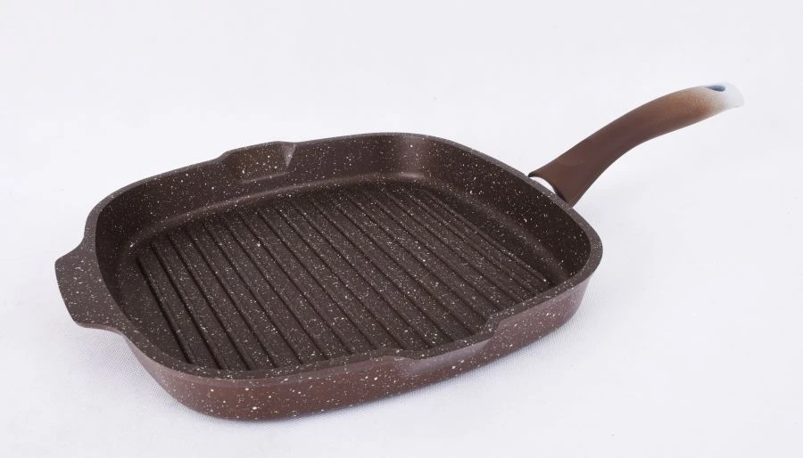 Square Grill Pan 260x260mm, Aluminum, Non-Stick, Kukmara