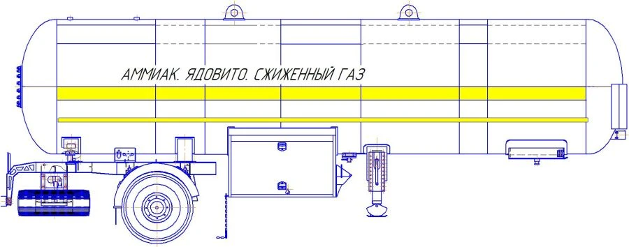 Transport Semi-Trailer Tank for Liquefied Anhydrous Ammonia PПЦТА, Model PПЦТ3, Modification 9683-0000010-06
