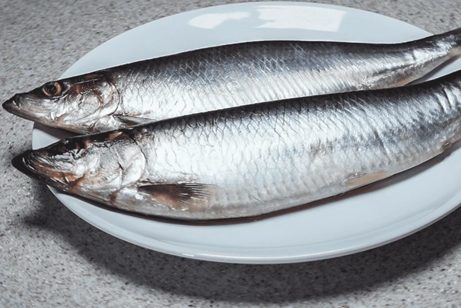 سردين المحيط الهادئ الكبير، كامل، مملح بقوة مع الرأس