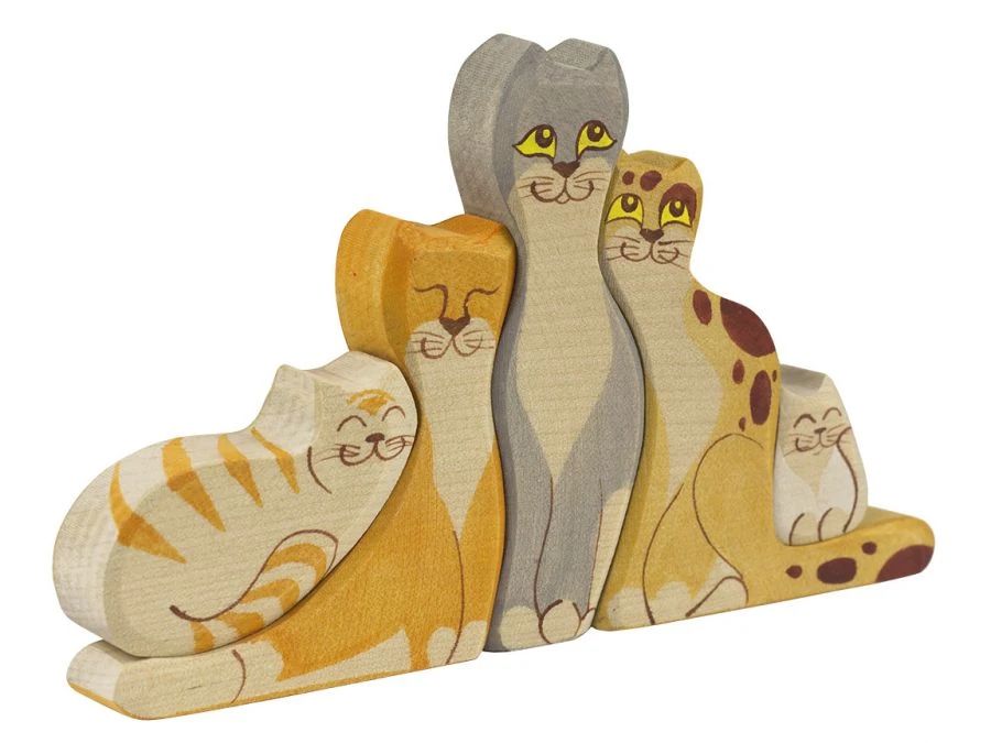 اللغز الخشبي "القطط الملونة (العائلة)" 07009