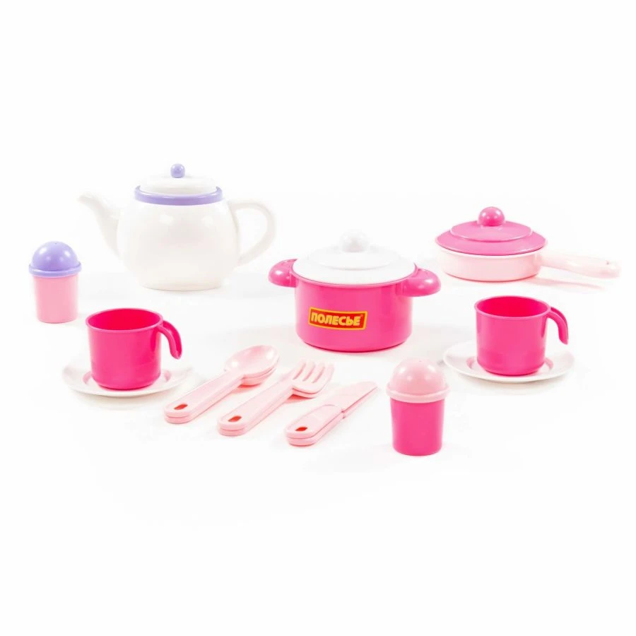 Children's Dining Set for Two - 18 Pieces 'Nastenka' in Mesh Bag