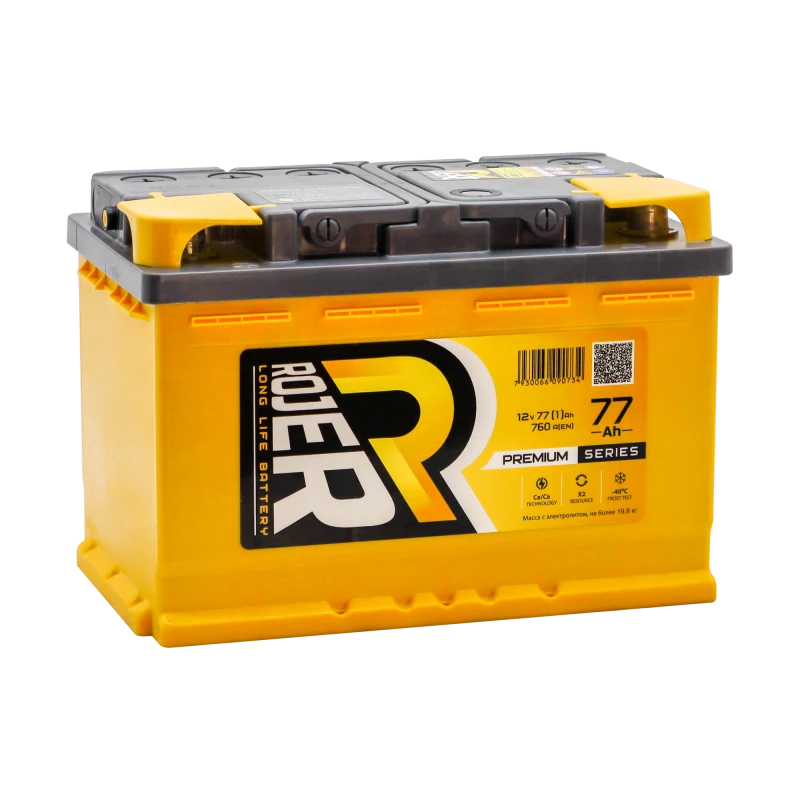 Lead-Acid Starter Battery for Internal Combustion Engines 12V ROJER Premium Series