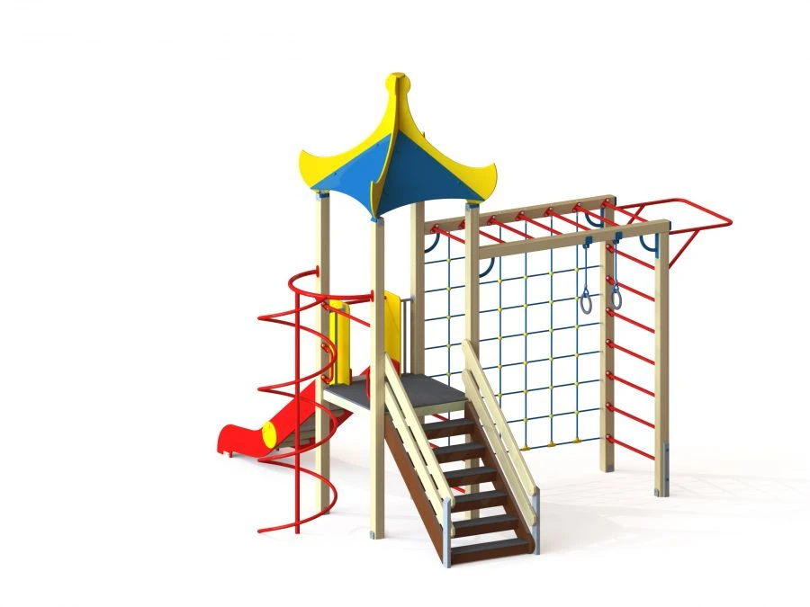 Children's Play Complex with Tower and Gymnastics Features, Model DIC 1.031
