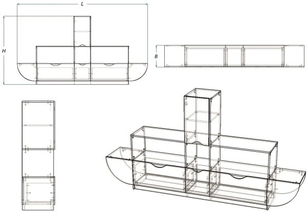 Children's Toy Storage Wall Ship (DSKR Series)