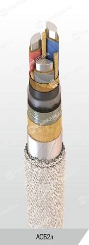 Power Cable with Aluminum Conductors and Paper Insulation, 1 kV Model