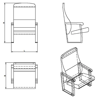 Comfortable Theatre Seat for Audience - KT.1 Series
