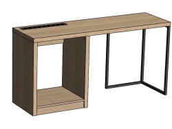A4.1L Metal-framed table 1500X750X450mm with cabinet under mini-bar left