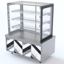 Confectionery neutral display cabinet with serving doors (3 shelves) RCN32A City, "Refettorio" trade mark