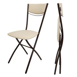 Folding metal frame chair "Sirius" with upholstered backrest