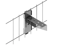 Bracket of mesh fence SNKK-000, with overall dimensions 60x160 mm, with metal thickness from 1,5 mm to 3,0 mm, hot-dip galvanise