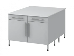 Island table on two metal pedestals 1200 OTJAL