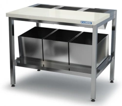 Cutting table with polypropylene table top