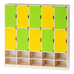 Ten-door children's wardrobe with shoe rack
