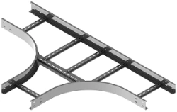 T-branch (tee) radius of self-supporting cable trunking LTI 000x00 T, with overall dimensions from 150x100 mm to 1000x175 mm, wi