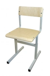 Pupil's chair Quadro, (Non-adjustable), 7 gr. height, (500 mm), RAL 7040, plywood