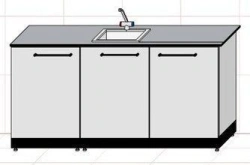 Metal laboratory washing table