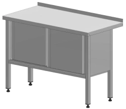 Table, stainless steel, closed, with edge, 1500x600x850 mm
